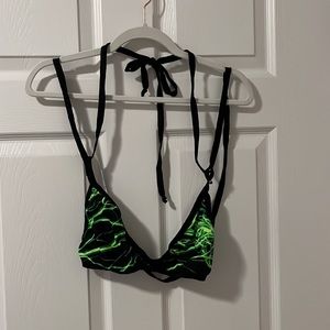 2 piece green lightning set, rave outfit/festival outfit size XL